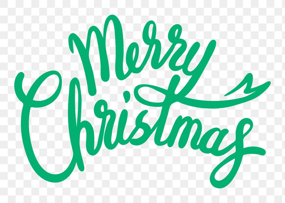 Merry Christmas png word, greeting typography, transparent background