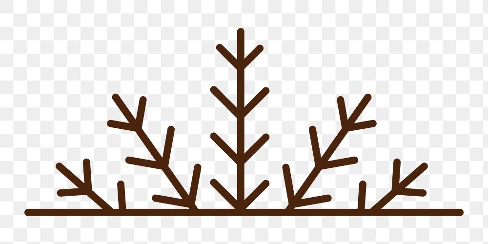 Brown branch png, line art illustration, transparent background