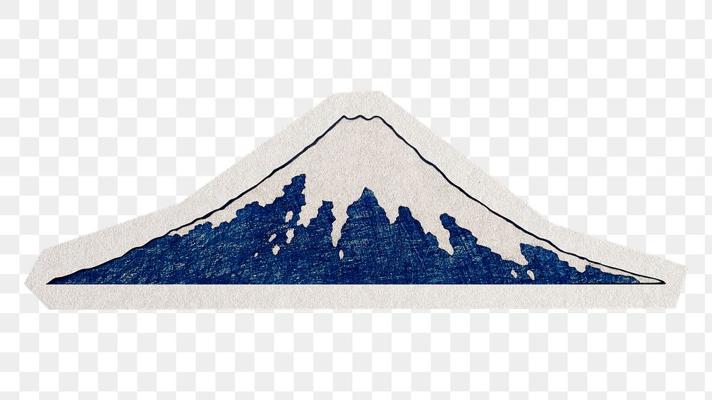 Hokusai's Mount Fuji png sticker, transparent background, remixed by rawpixel.