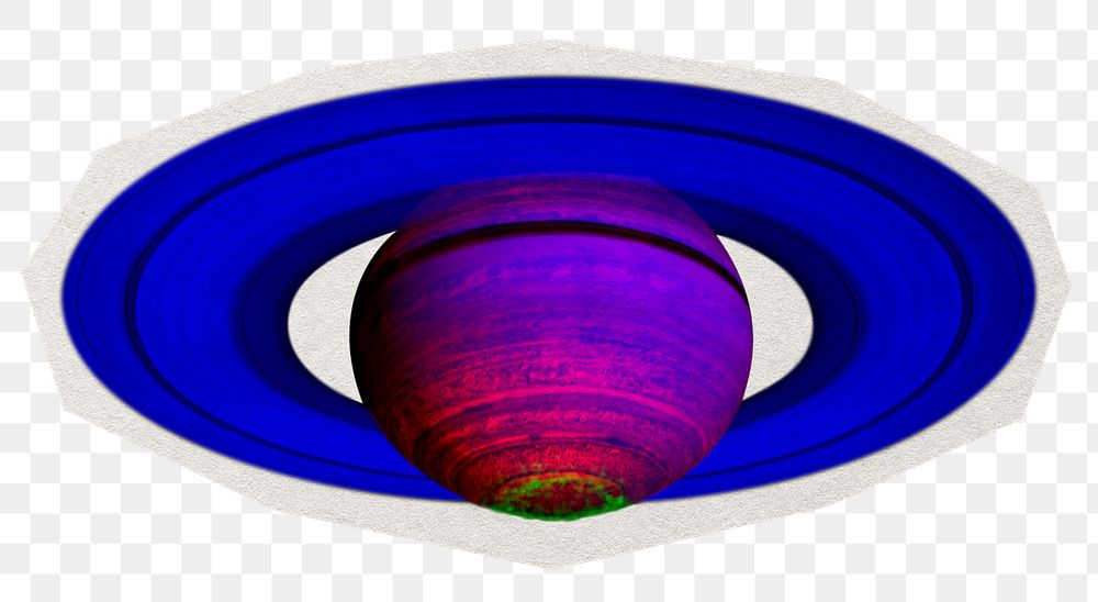 Colorful Saturn png sticker, paper cut on transparent background