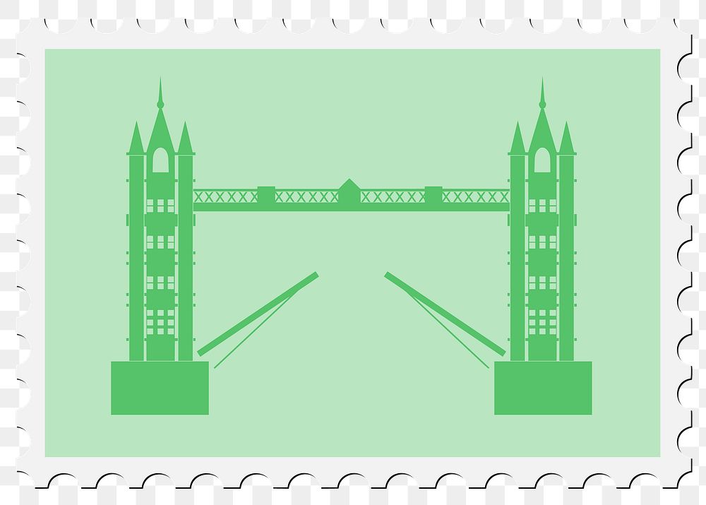 London Bridge Stamp png illustration, transparent background. Free public domain CC0 image.