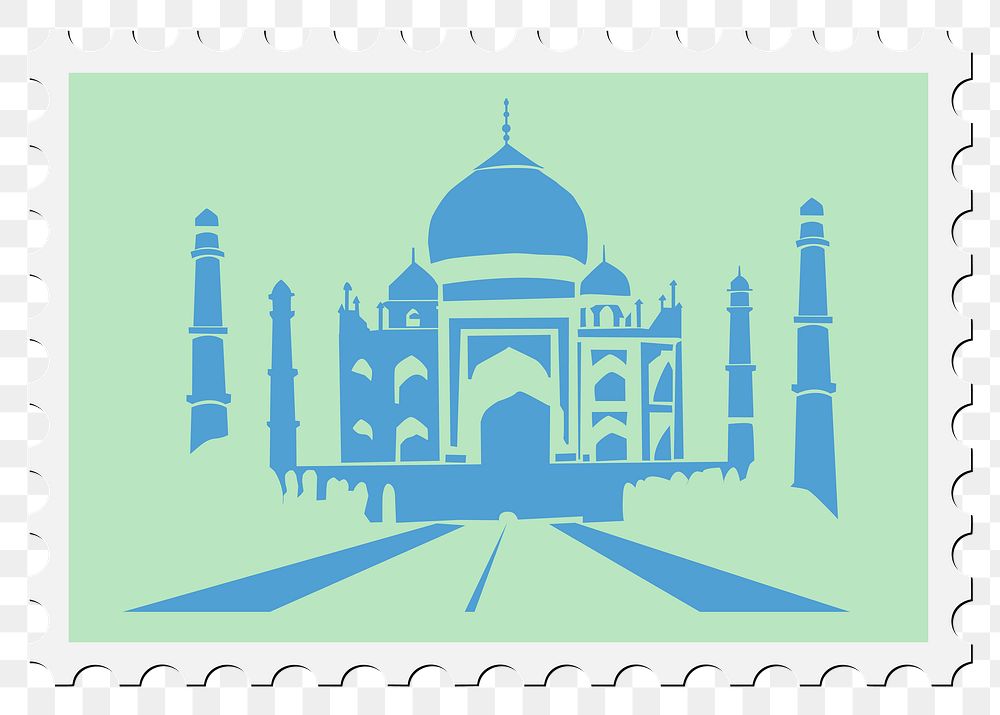 Taj Mahal  Stamp png illustration, transparent background. Free public domain CC0 image.