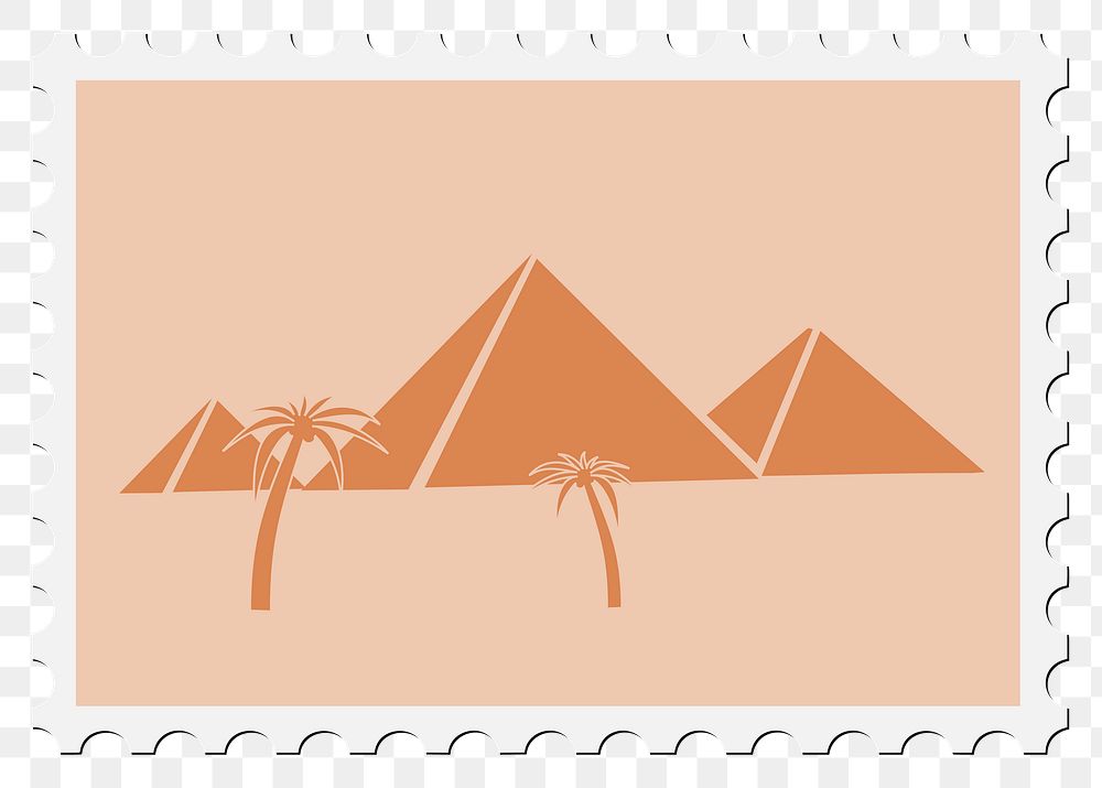  Pyramid of Giza Stamp png illustration, transparent background. Free public domain CC0 image.