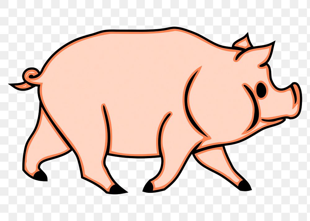 Pig png illustration, transparent background. Free public domain CC0 image.