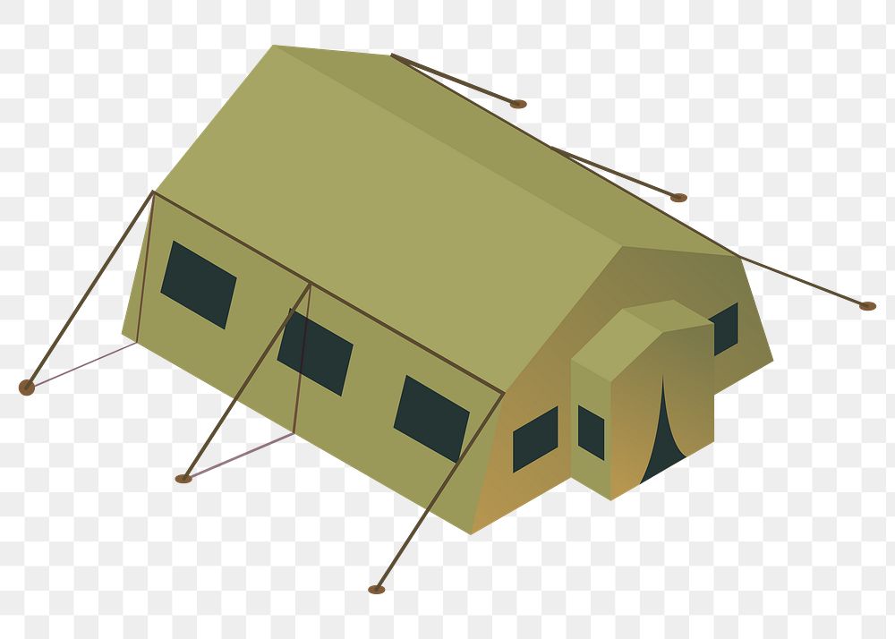 Military camp png sticker, transparent background. Free public domain CC0 image.
