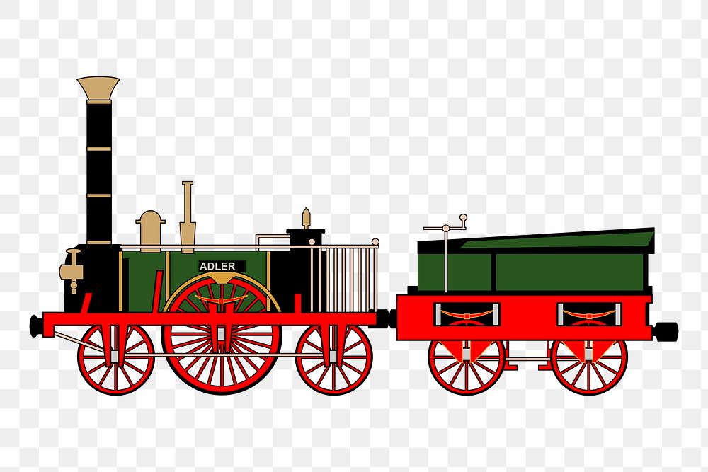 Train png sticker, transparent background. Free public domain CC0 image.