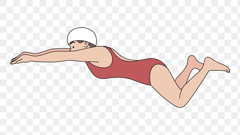 Swimmer png sticker, transparent background. Free public domain CC0 image.