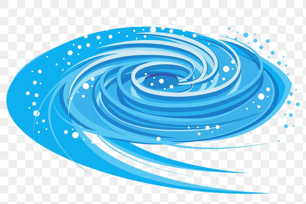 Blue spiral  png clipart illustration, transparent background. Free public domain CC0 image.