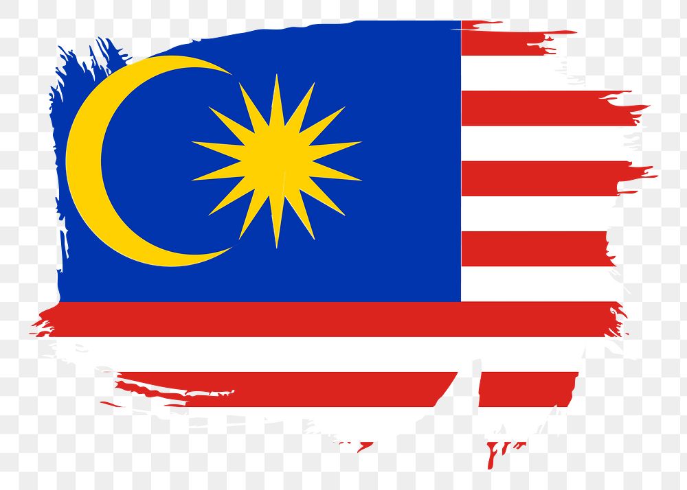 Malaysian flag  png clipart illustration, transparent background. Free public domain CC0 image.