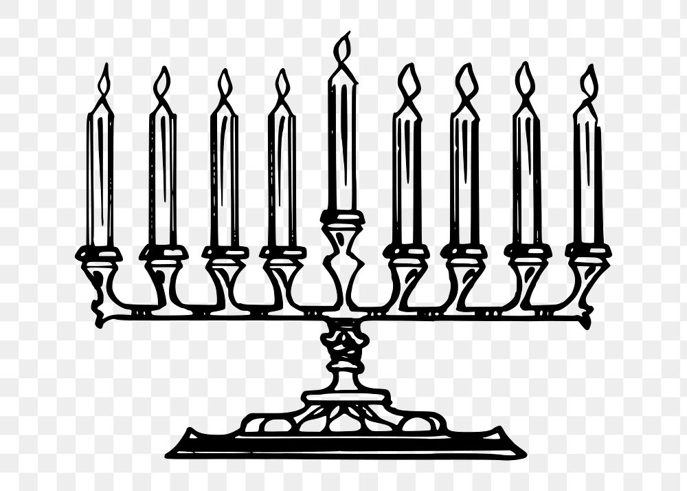 Hanukkah candles  png clipart illustration, transparent background. Free public domain CC0 image.