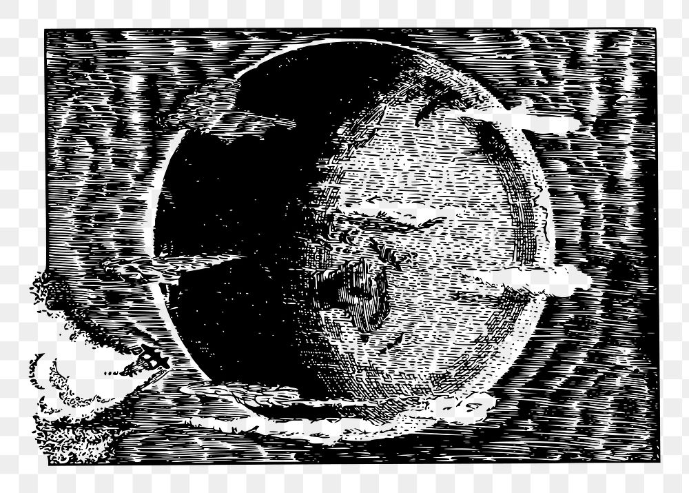 Vintage moon  png clipart illustration, transparent background. Free public domain CC0 image.