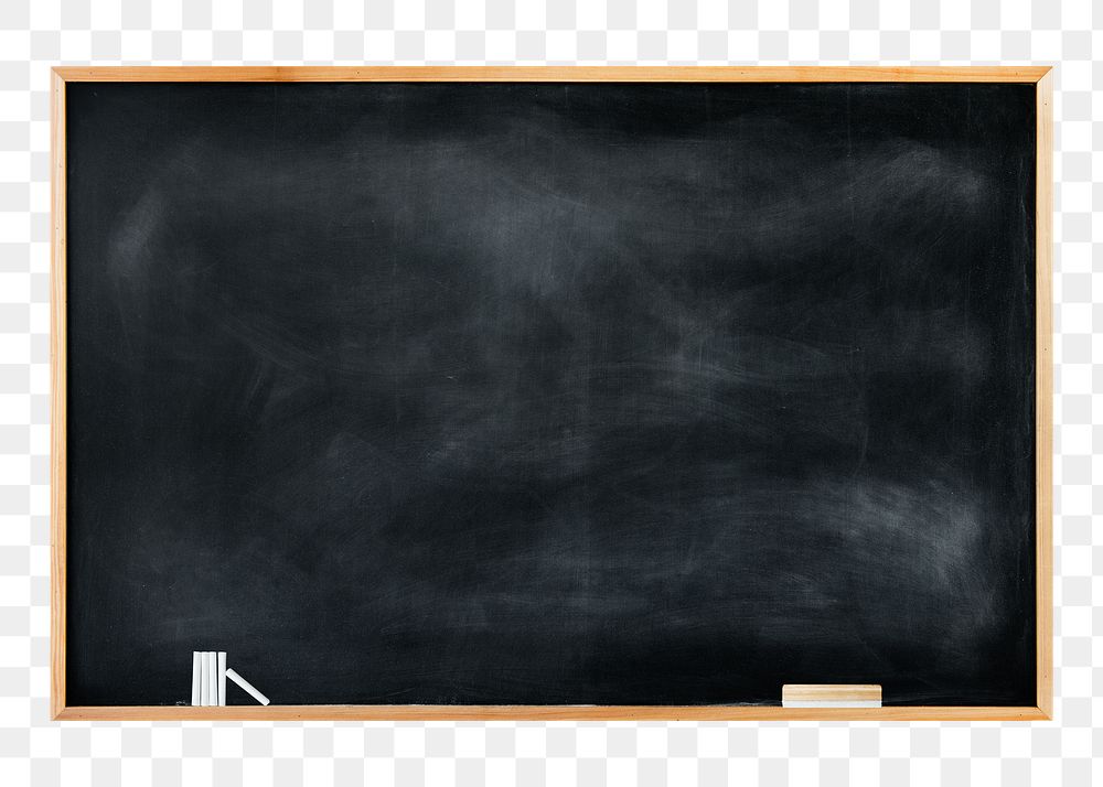 Blank school chalkboard png sticker, transparent background