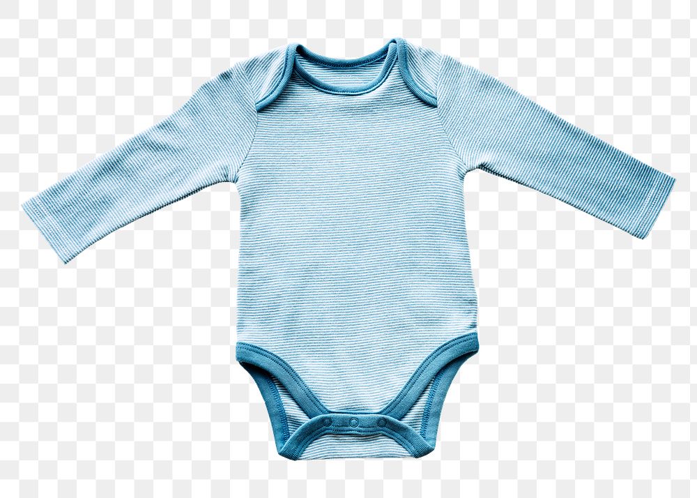 Baby's blue onesie png sticker, transparent background