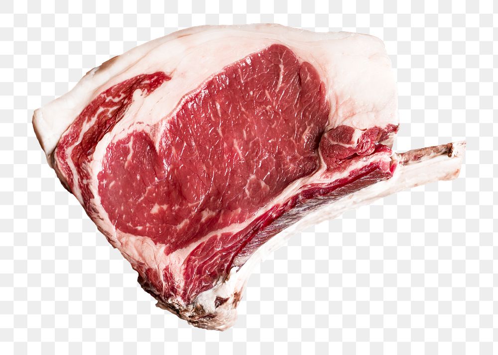 Raw png rib eye steak sticker, transparent background