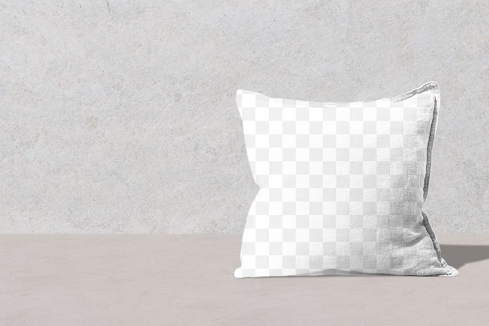 Pillow cushion cover png mockup, transparent design
