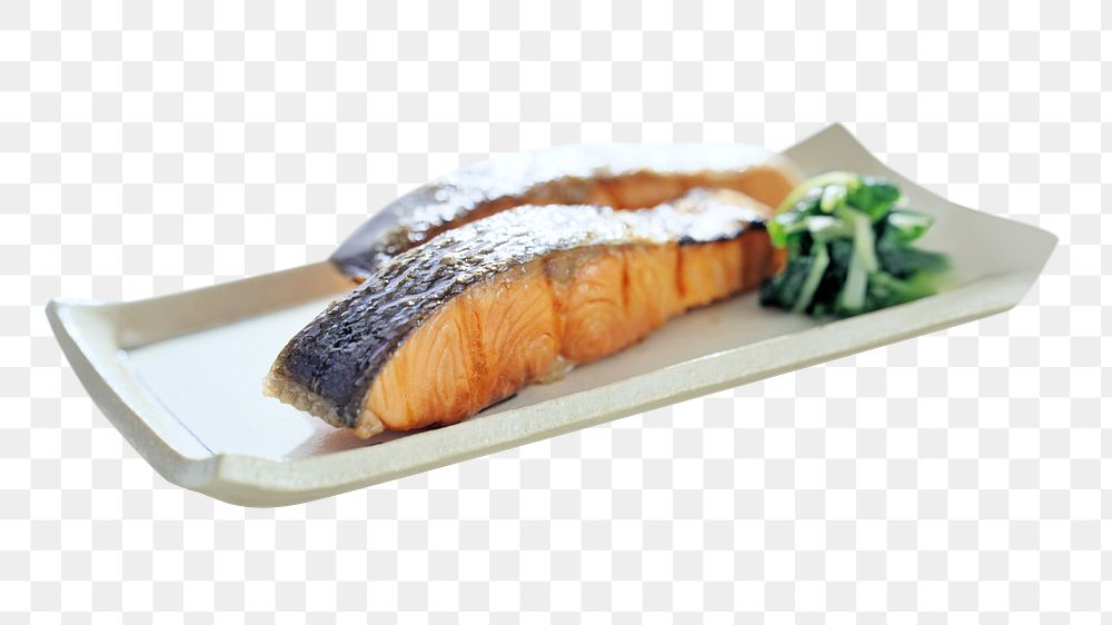 Salmon steak food png, transparent background