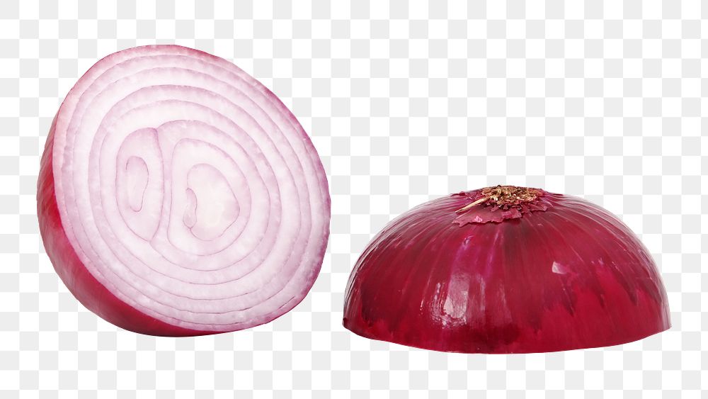 Sliced red onion png sticker, transparent background