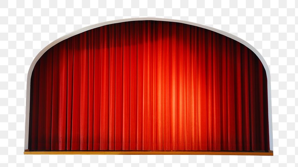 Red theatre drapes png, transparent background