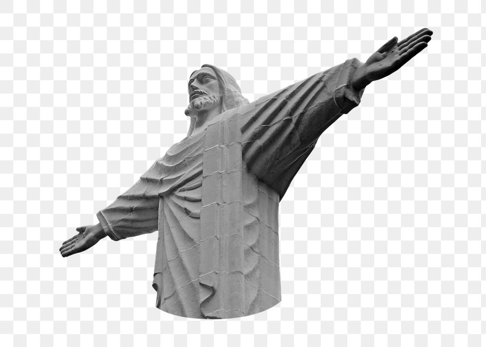 Christ the Redeemer statue png, transparent background