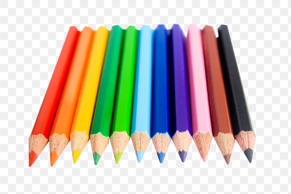 PNG colouring pencils, collage element, transparent background