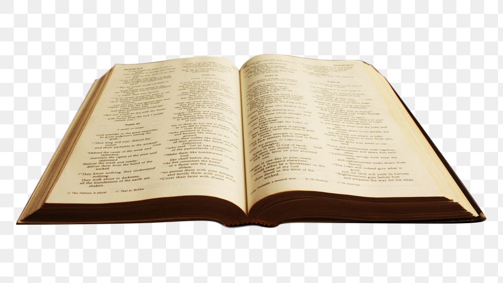 Open bible book png, transparent background