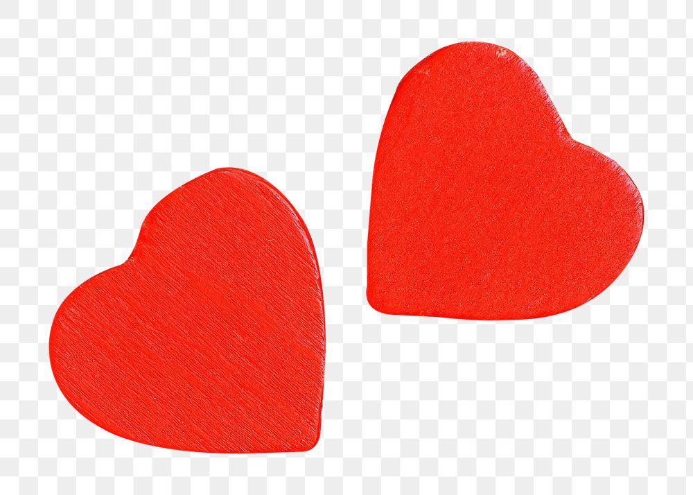 Red hearts png, transparent background