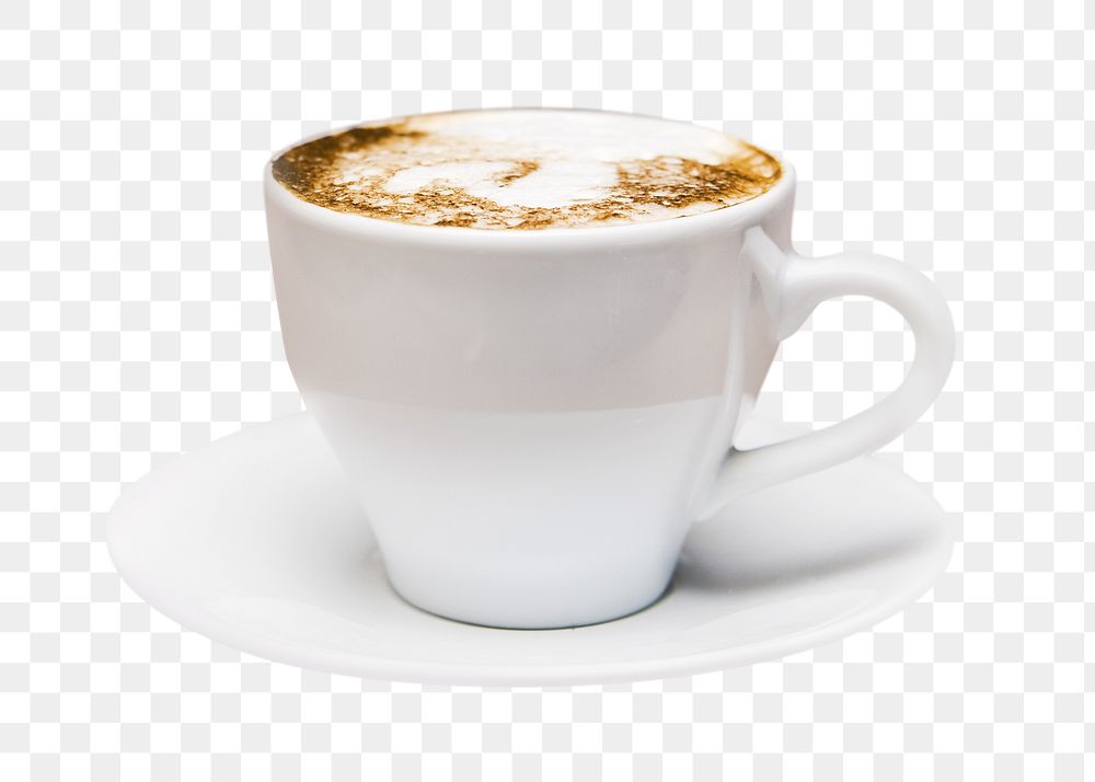Latte coffee cup png, transparent background