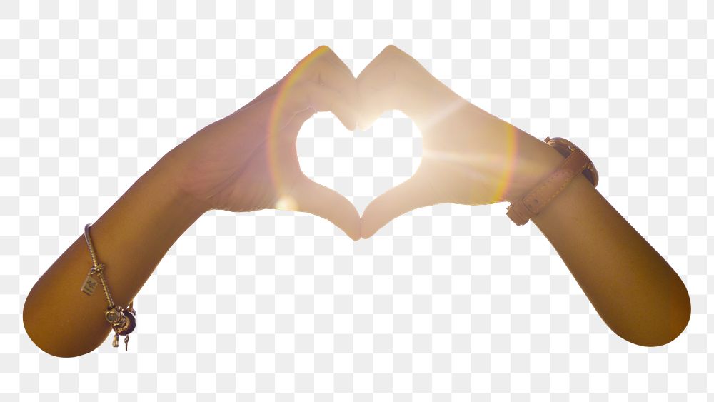 Heart hands gesture png sticker, transparent background