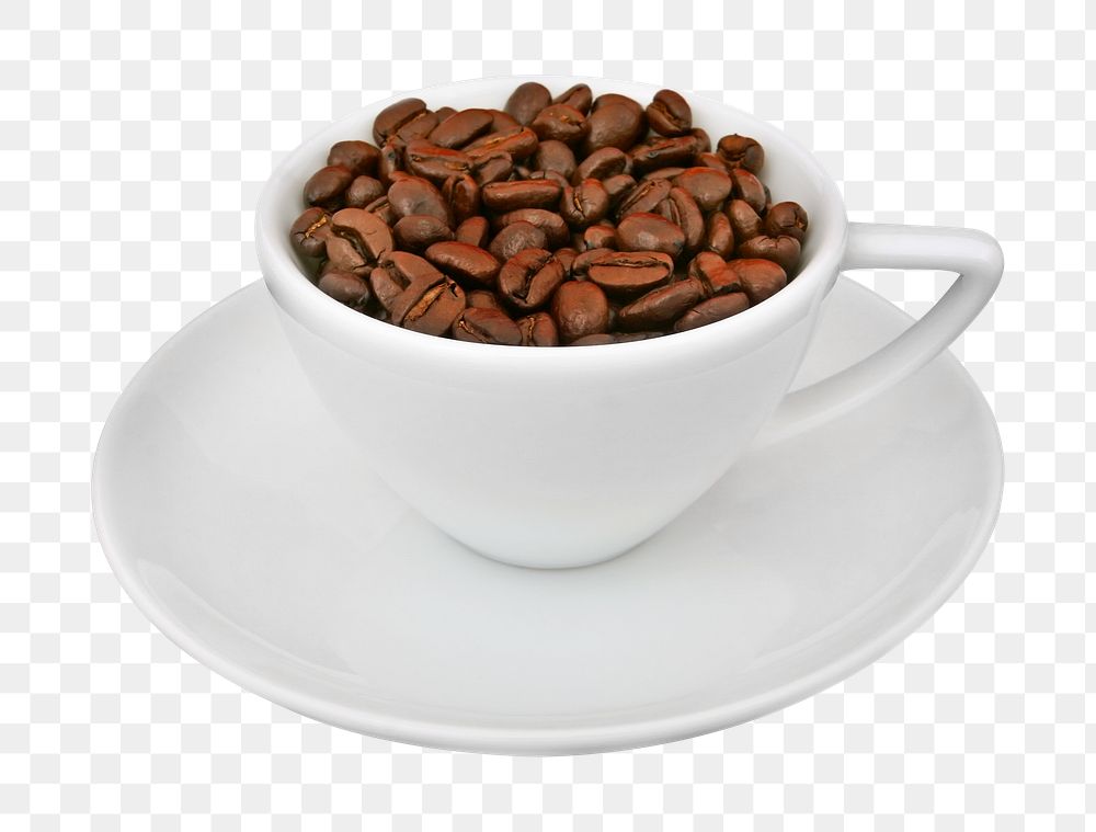 Coffee bean cup png sticker, transparent background