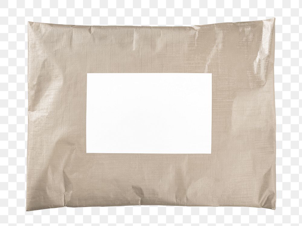 Shipping bag png product packaging sticker, transparent background