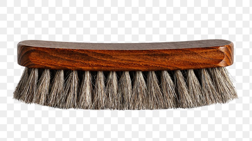 Wooden cleaning brush png, transparent background