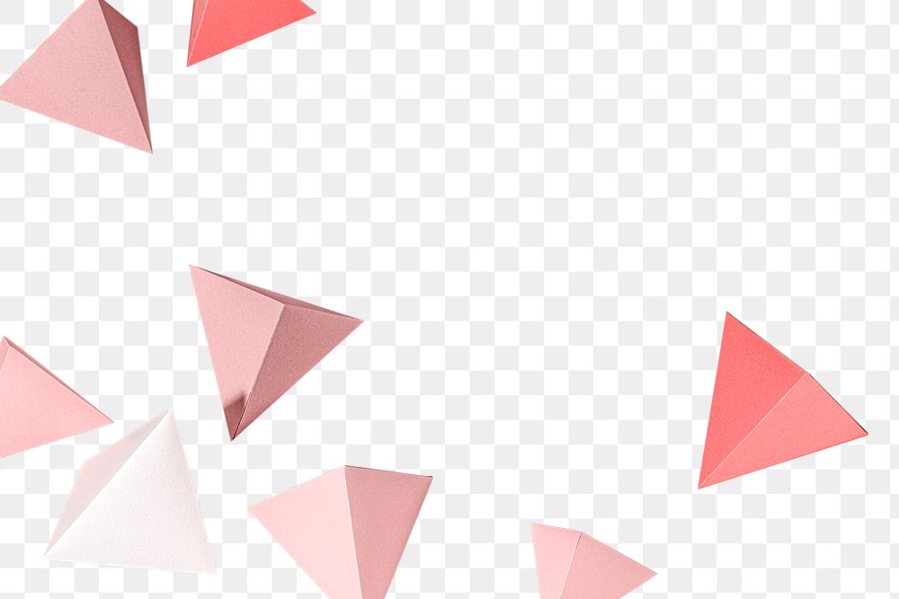 3D pyramids png border sticker, transparent background