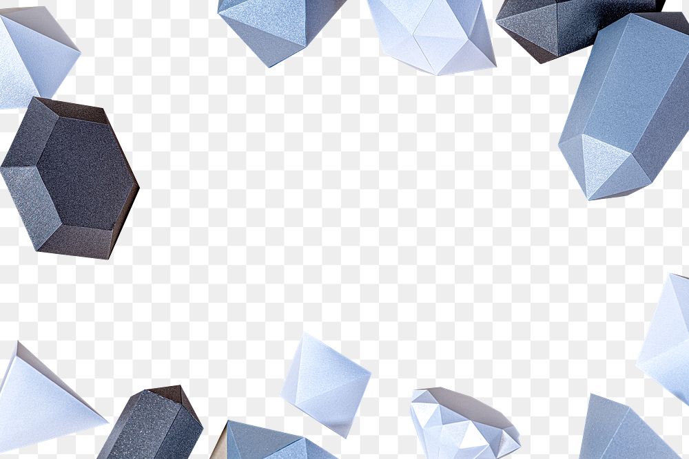 3D geometric shapes png frame , transparent background