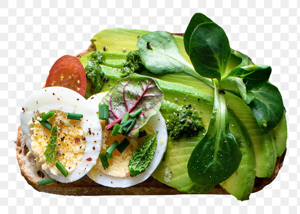Png avocado and boiled egg, transparent background
