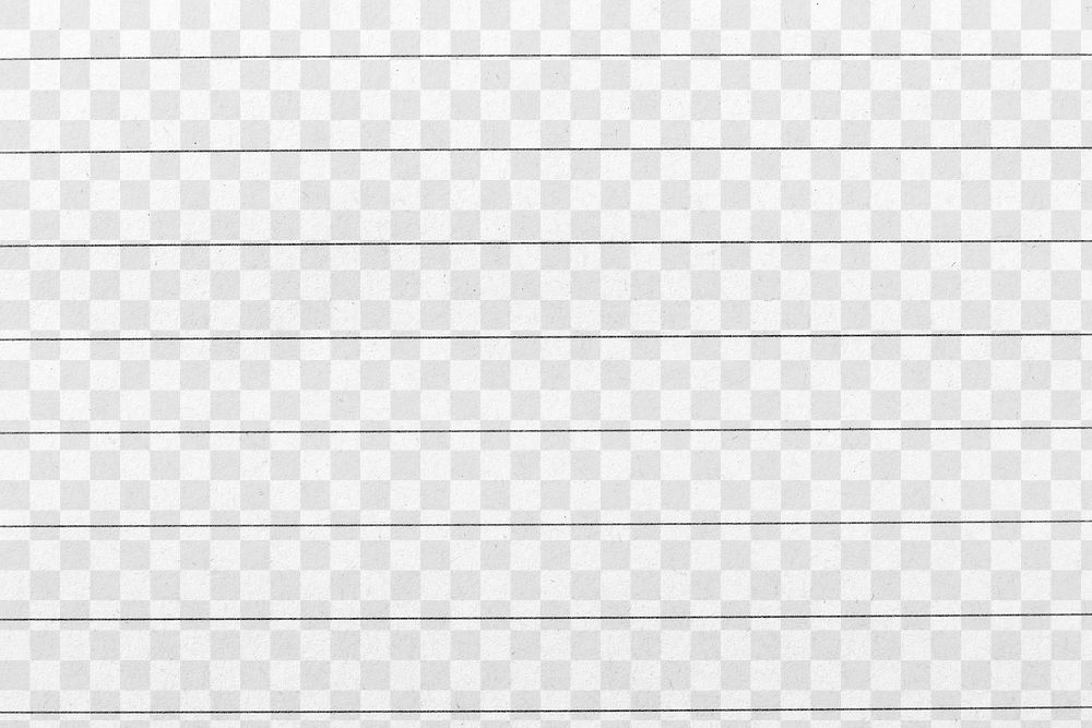 Lined paper png texture, transparent background