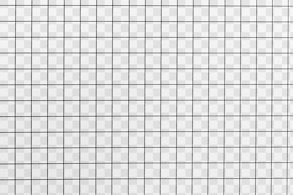 Grid paper png texture, transparent background