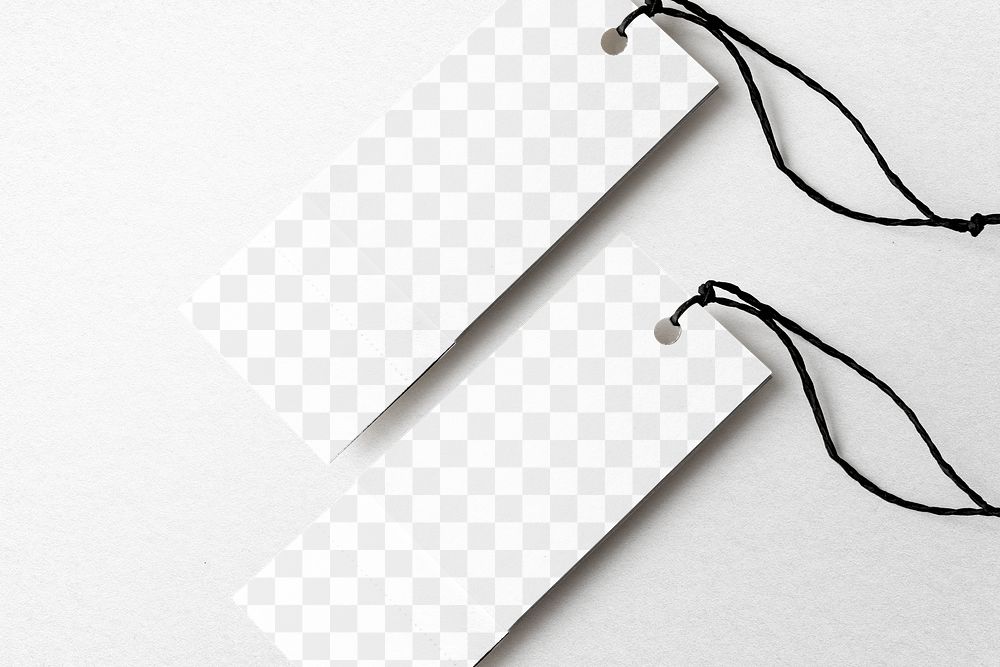 Clothing tag png transparent mockup