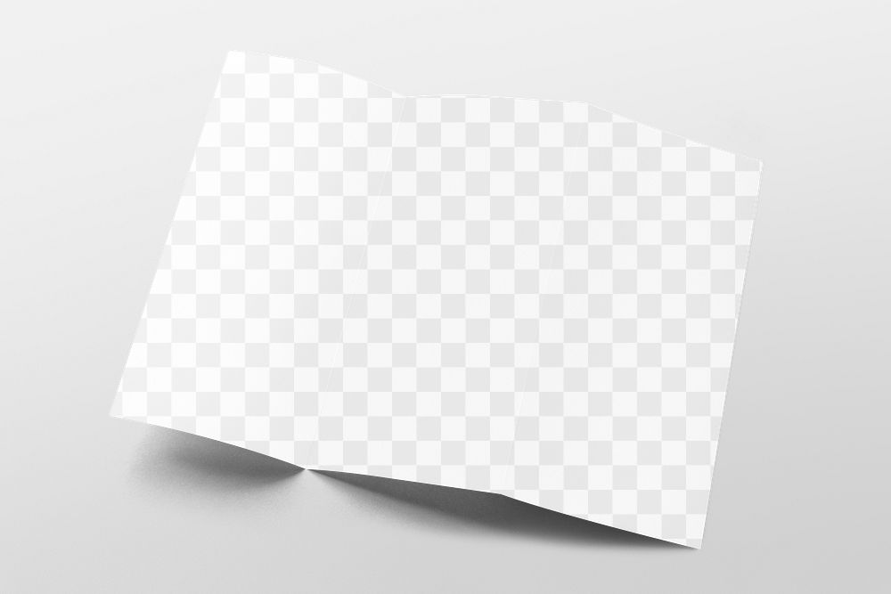 Tri-fold brochure png transparent mockup