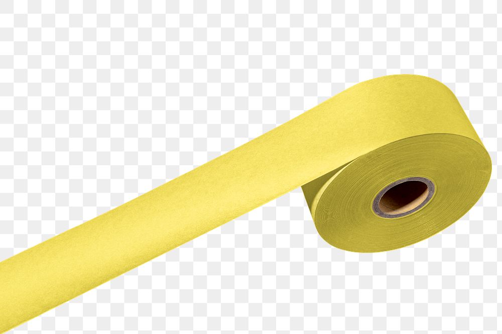 Yellow duct tape png sticker, transparent background