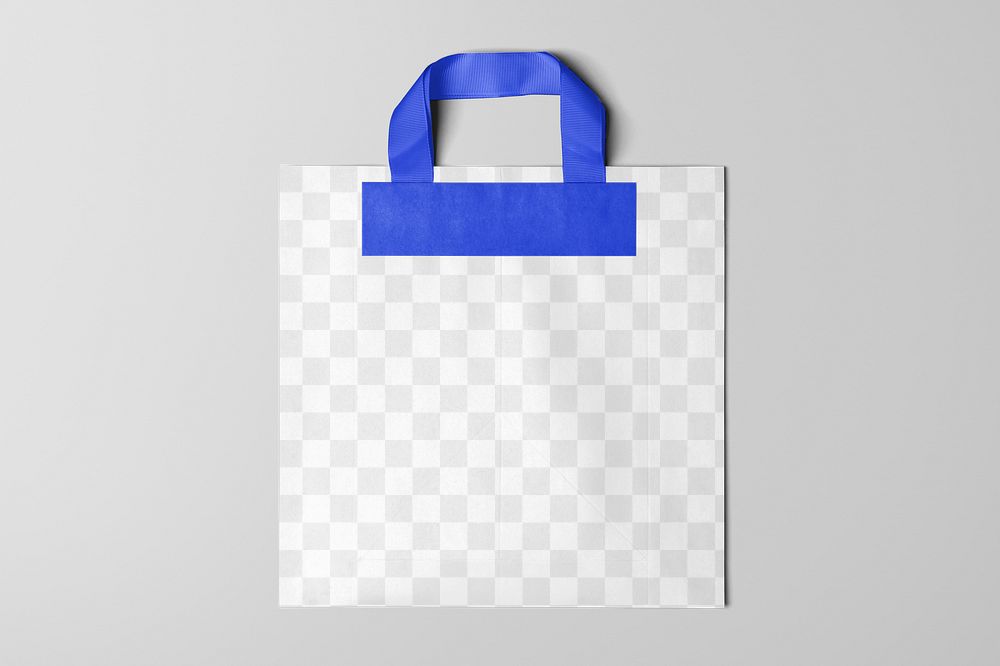 Paper shopping bag png mockup, transparent design