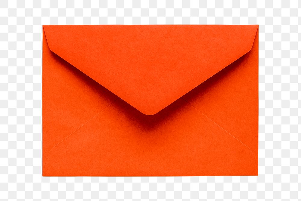 Orange envelope png sticker, transparent background