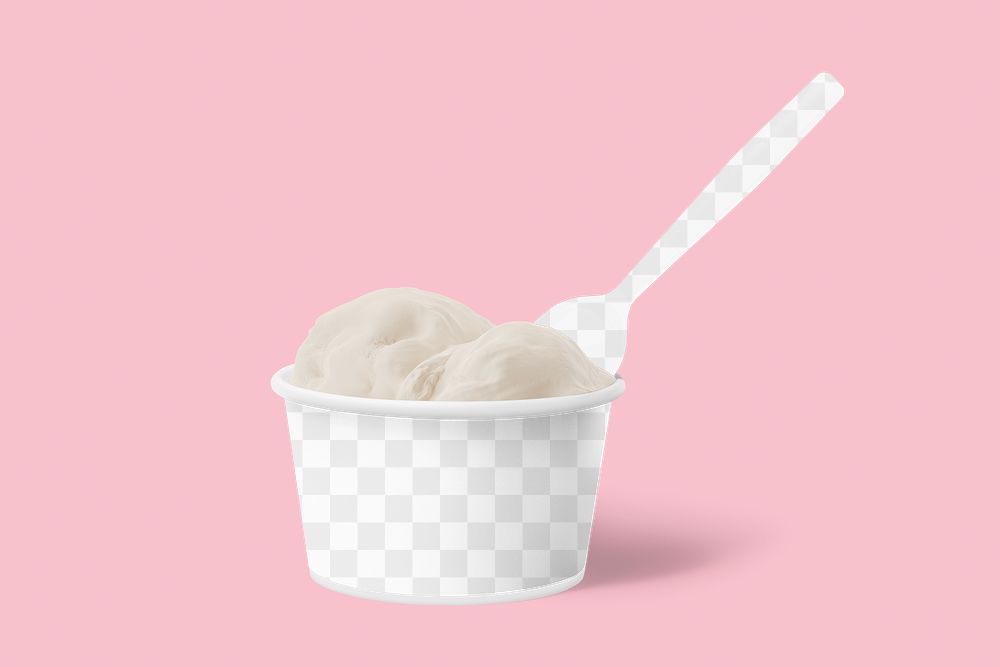Ice-cream cup png transparent mockup