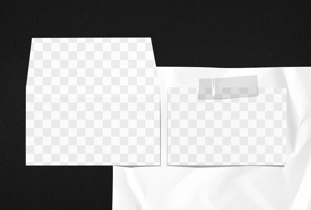 Envelope png transparent mockup, realistic stationery