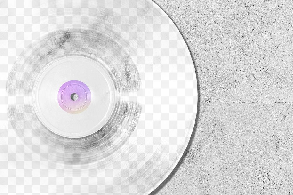 Vinyl record png mockup, transparent design