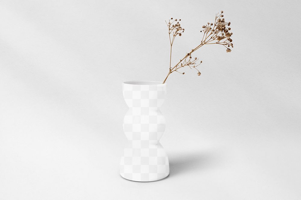 Flower vase  png transparent mockup