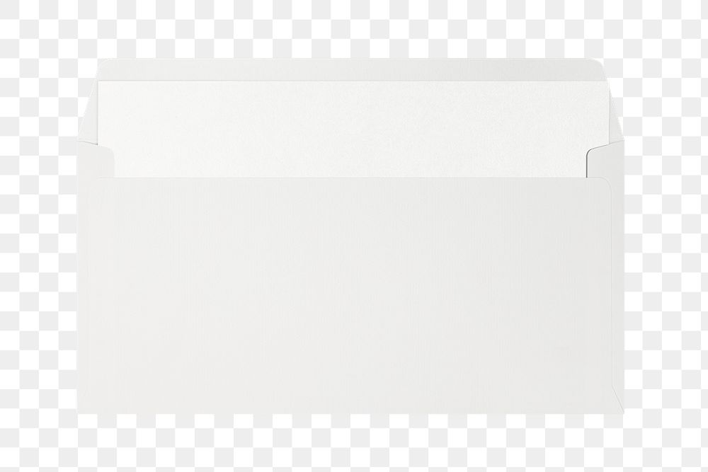 White envelope png, stationery on transparent background