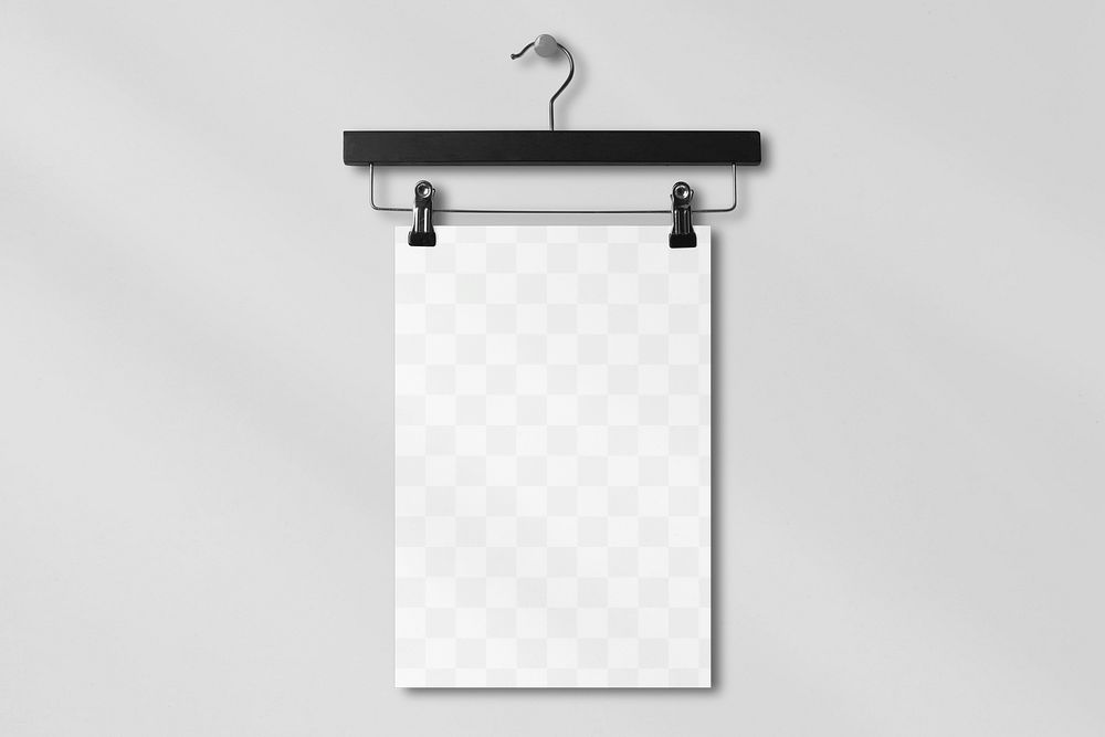 Poster paper png mockup, transparent design