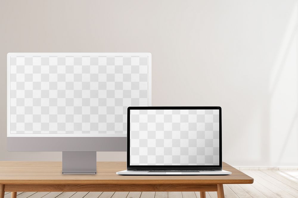 Computer screen png transparent mockup