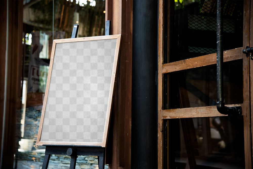 Blackboard sign png transparent mockup, branding design