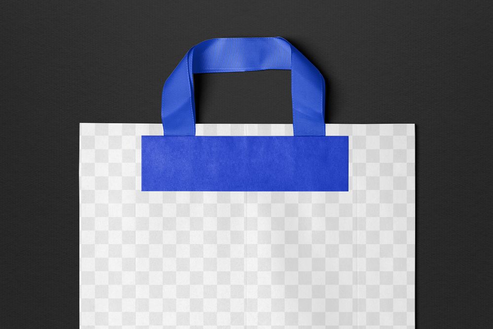 Paper shopping bag png transparent mockup